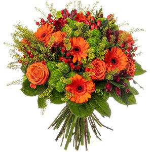 Gerberas and orange roses