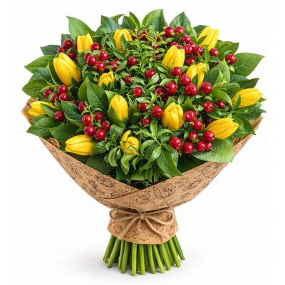 Tulipány s hypericum